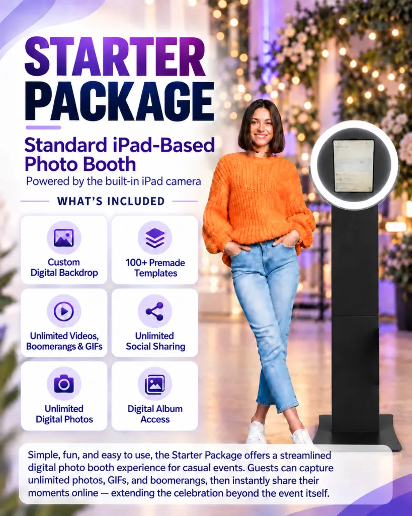 Starter Package iPad photo booth with digital photo features