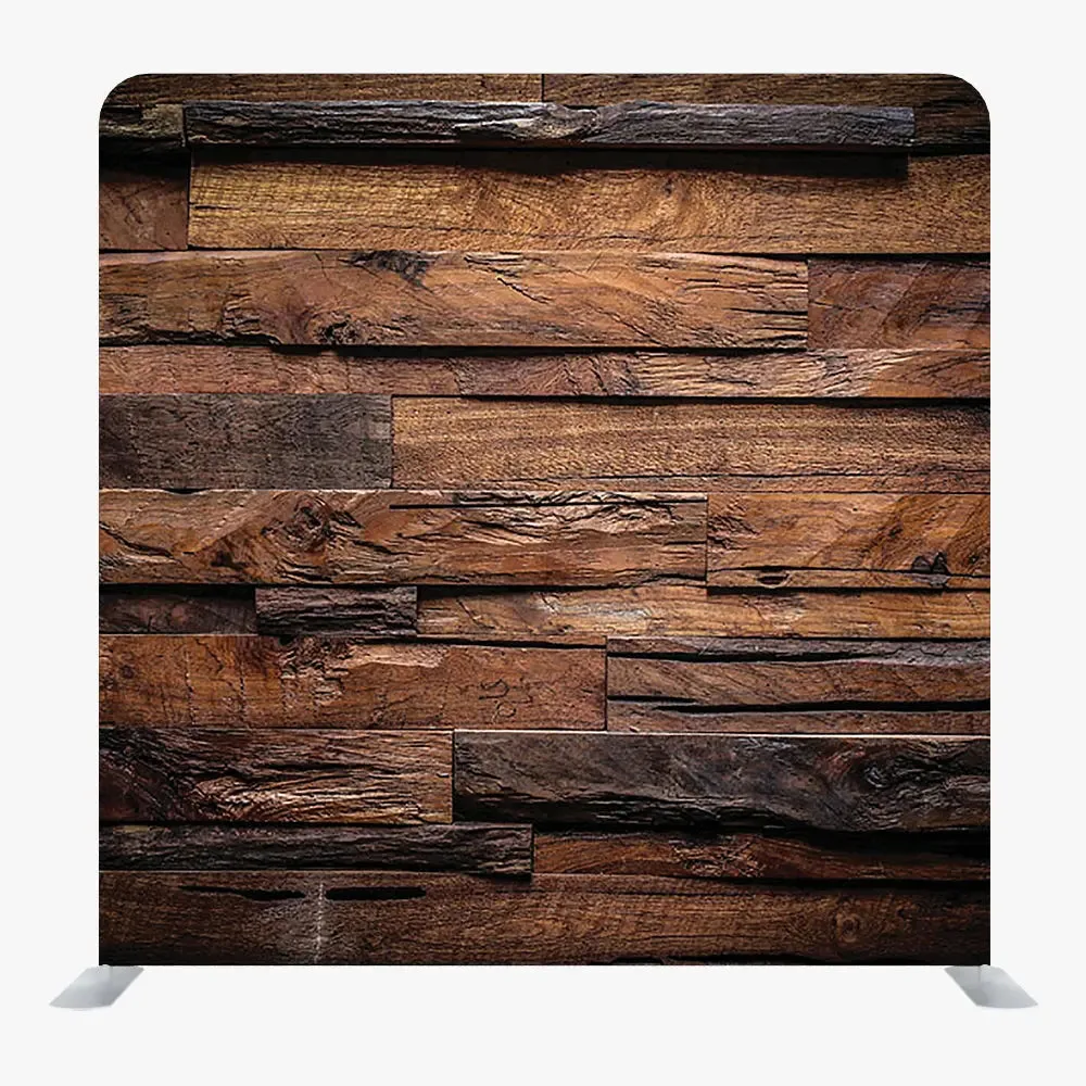 Wooden Cafe Single Sided Tension Fabric Backdrop Frame and Fabric Set