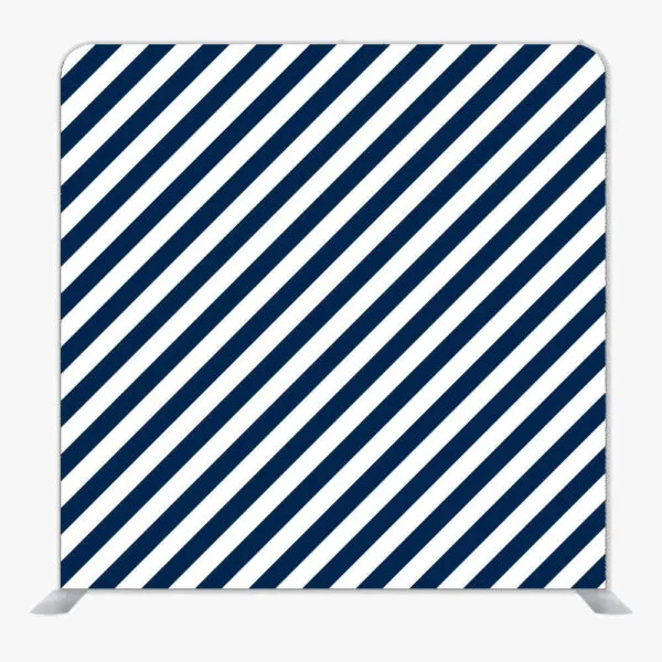 Navy Stripes Single Sided Tension Fabric Backdrop Frame and Fabric Set