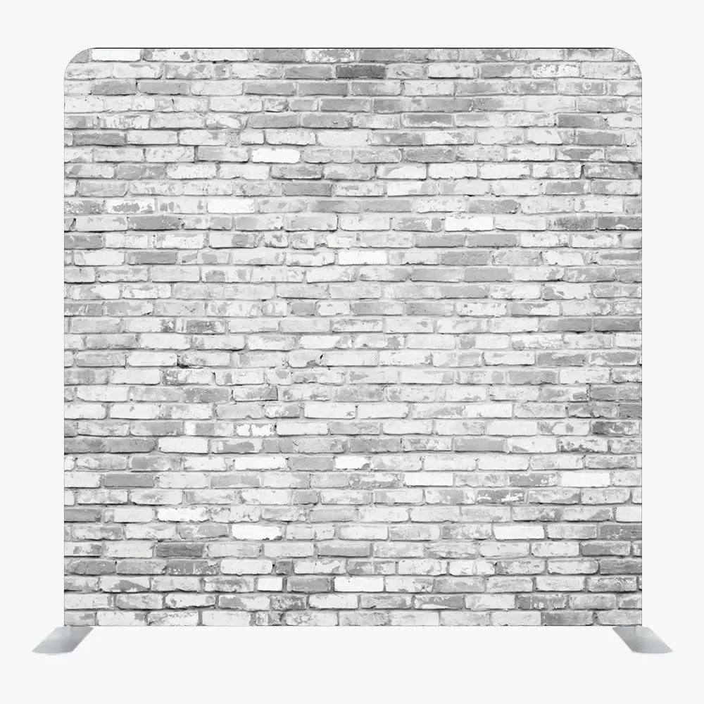 Gray Bricks Single Sided Tension Fabric Backdrop Frame and Fabric Set