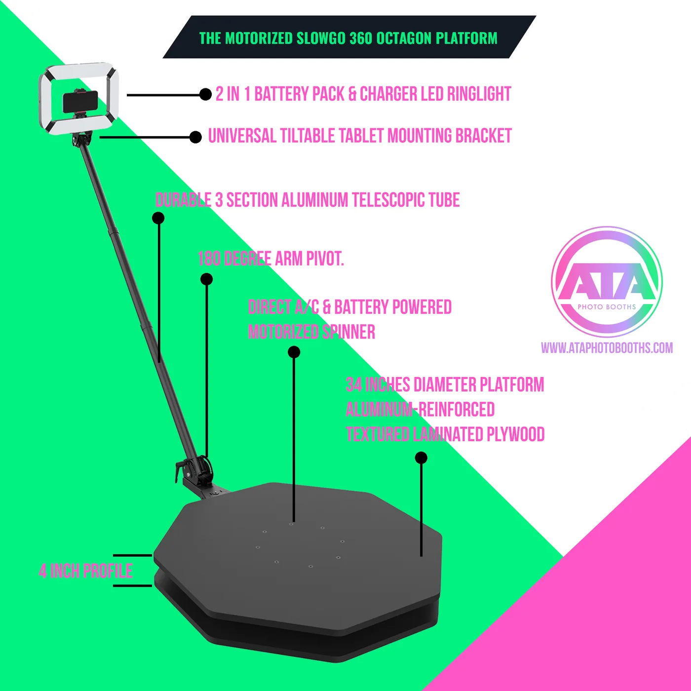 Slowgo 360 Octagon Platform (34 inch Motorized)
